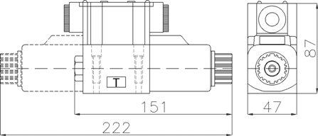 HD-G02 sub plate mounting dimensions, ISO 4401-03 (D03/NG6) interface with P A B T ports