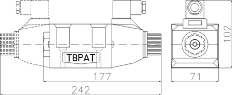 HD-G03 DL DIN plug AC valve overall dimensions and weight drawing