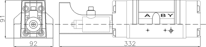 HD-G06 LVDT safety valve mounting dimensions, ISO 4401-08 (D08) interface
